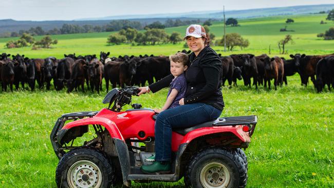 Jade Williams, pictured here with son Clancy, 3, at Badgingarra, WA has been nominated for the Shine Awards. Picture: Ross Swanborough