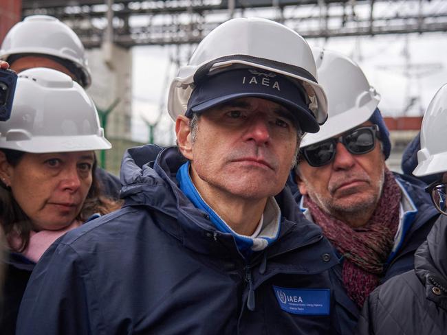 Rafael Grossi, head of the International Atomic Energy Agency (IAEA), visits the Russian-controlled Zaporizhzhia nuclear power plant in southern Ukraine. Picture: AFP