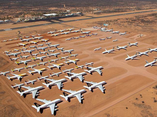 HIGH-RESOLUTIONM. 100 of the world's aircraft fleet sit in storage in Alice Springs, Australia. PIC: Ted Zheng