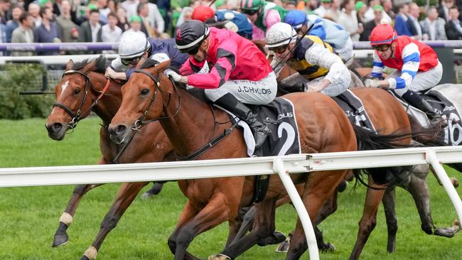 Just Fine winning The Bart Cummings last month. Picture: George Sal/Racing Photos via Getty Images