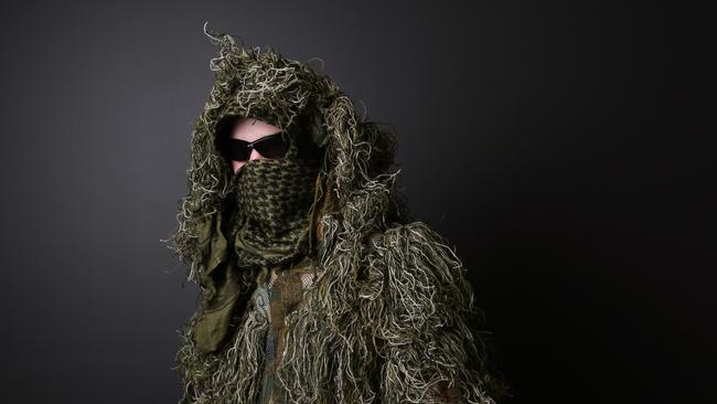 Mathew Allen (not pictured) was wearing a camouflage ghillie suit during the attack.