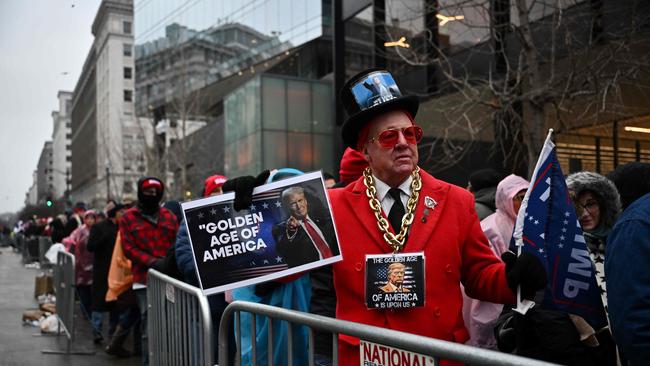 Supporters of US President-elect Donald Trump wait outside for a MAGA victory rally at Capital One Arena in Washington, DC,ahead of Trump's inauguration. Picture: Angela Weiss / AFP