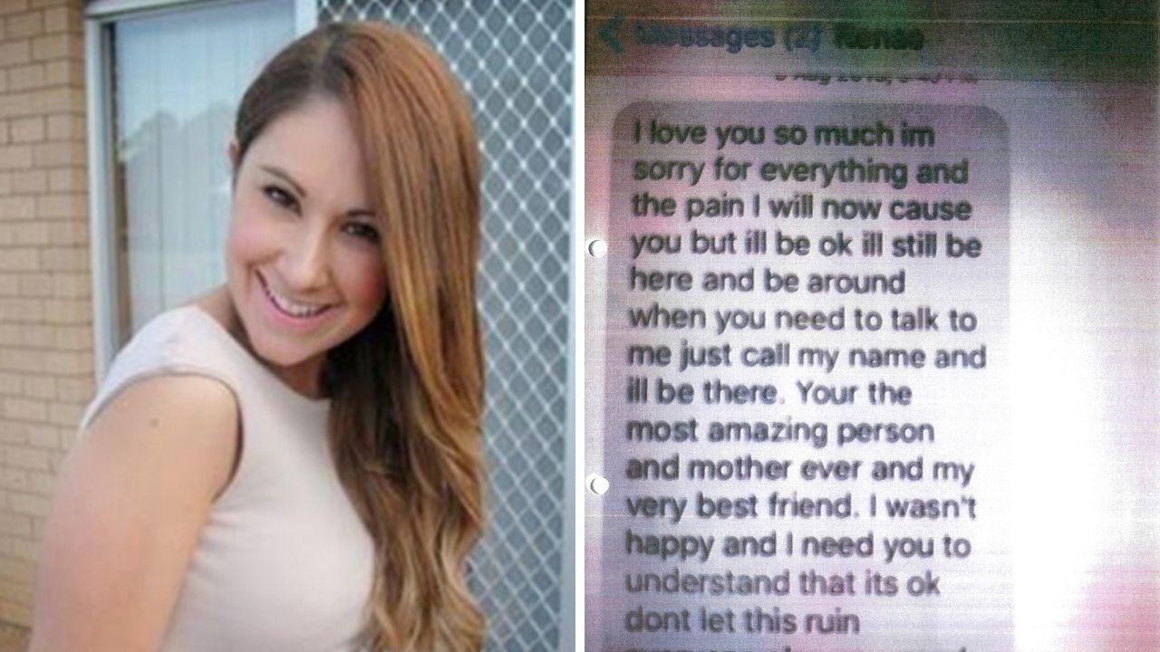 Renae Marsden and a text message she sent her mum Teresa before she died.