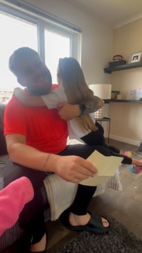 Heartwarming moment daughter surprises step-dad with second name