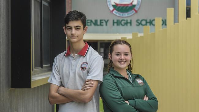 Henley High school students Anthony Psarakis and Olivia Henshaw are taking vocational education courses as a stepping stone to their chosen careers. Picture: Roy VanDerVegt