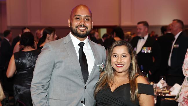 Rohan Angre and Monica Nation attend the Cairns RSL sub branch annual Thank You For Your Service gala dinner, held at the Pullman International hotel. Picture: Brendan Radke