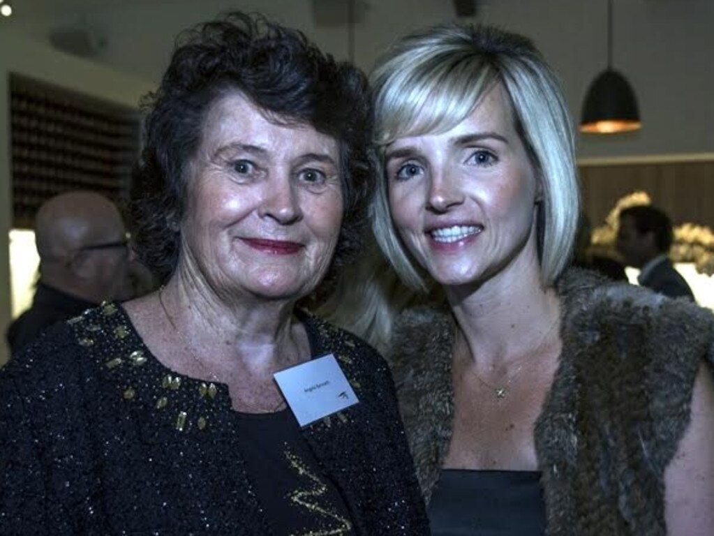 Billionaire Angela Bennett in a rare photo with Terri Ann McLarty. Picture: Supplied.