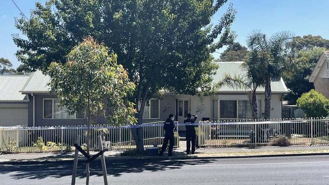 A forensics team arrived just after 2.30pm to take pictures of the Maryvale Rd home in Morwell and to collect evidence. Picture: Jack Colantuono