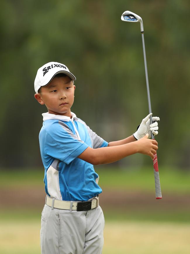 Jonathan Hong is “better” than Tiger Woods was at his age. Picture: Brett Costello