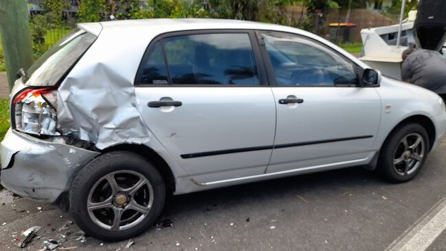 Cairns mum Julie Harrison recently had her vehicle destroyed by a hit and run driver at the wheel of a suspected stolen car. Picture: Julie Harrison