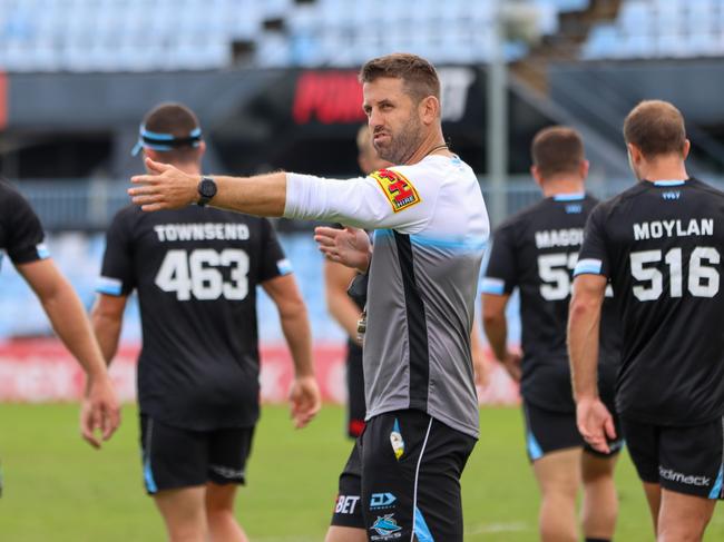 Josh Hannay calling the shots at Shark Park when he was caretaker coach. Supplied