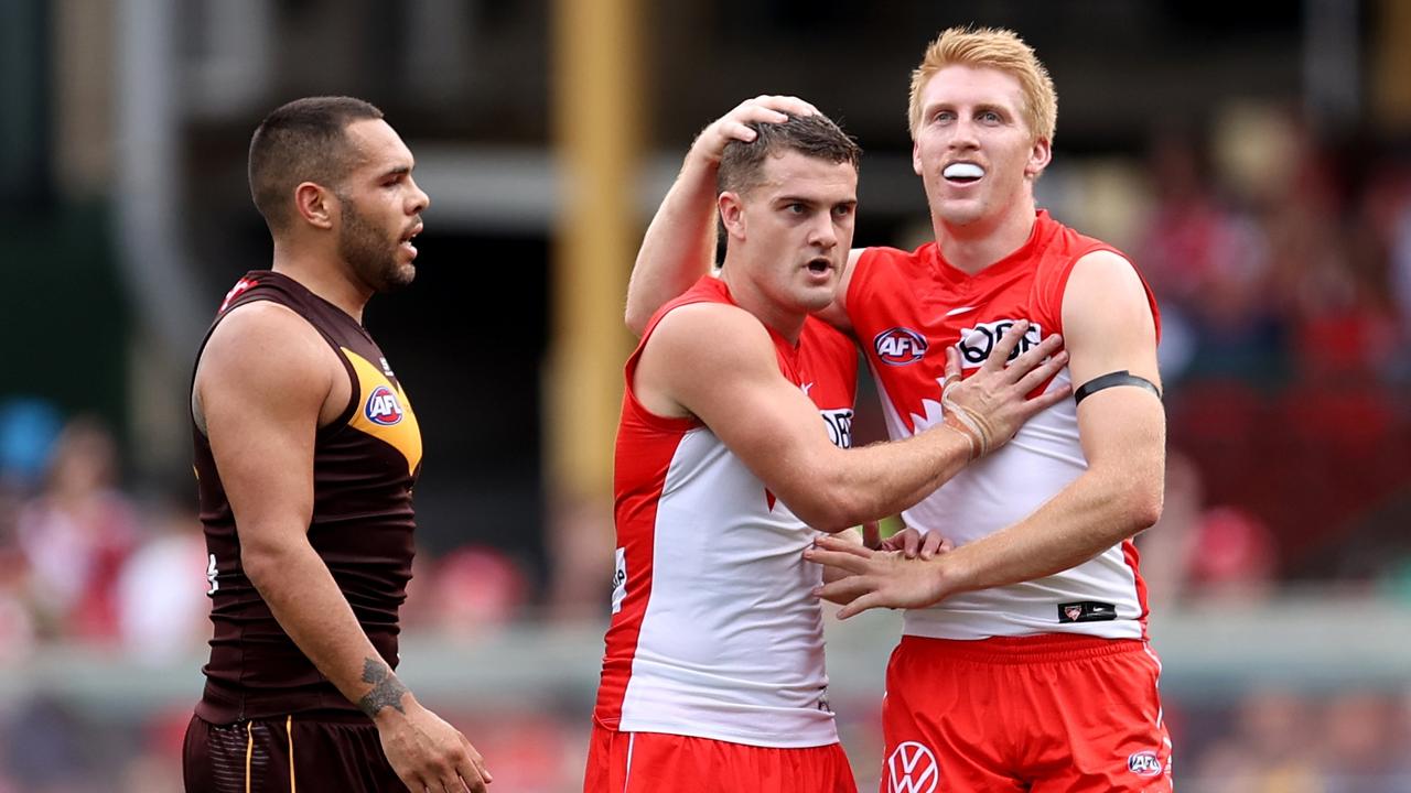 It’s a big year for Swan Matt Roberts, right. Picture: Brendon Thorne/AFL Photos