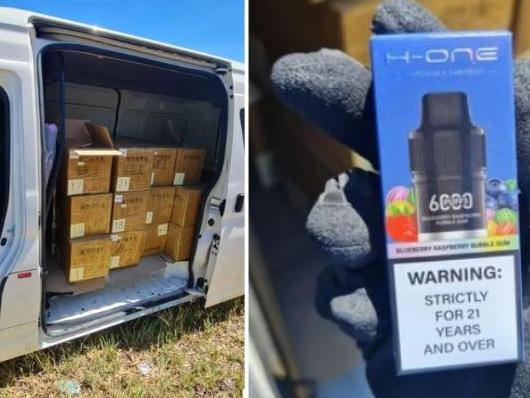 The van allegedly had 17,000 vapes stored inside. Picture: NSW Police