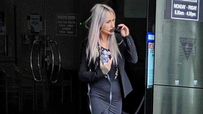 Soraya Lonie Roberts, 27, of Coomera walks from Southport Courthouse on Friday, May 10, 2019.