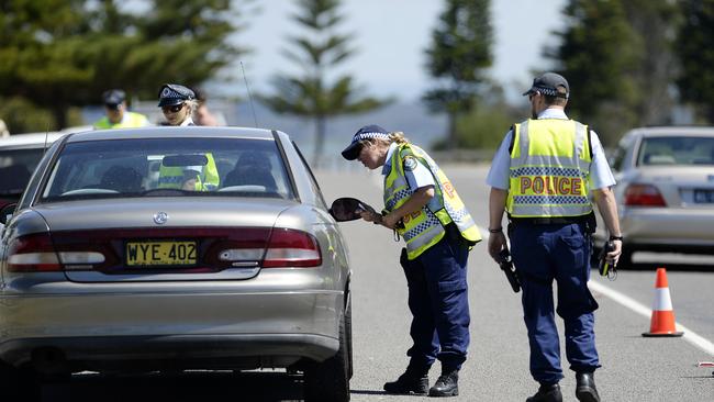 Highway Patrol officers conducting RBTs at Wilfred Barrett Drive, North Entrance. Picture: Generic/File photo.