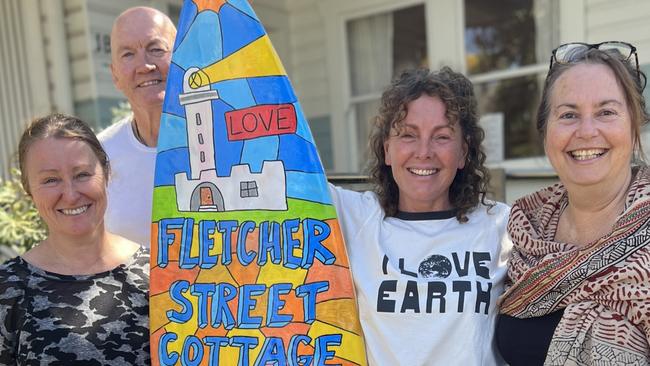 Staff celebrating Fletcher Street Cottage's second anniversary. Manager Jen Lunan far left. Picture: Supplied.