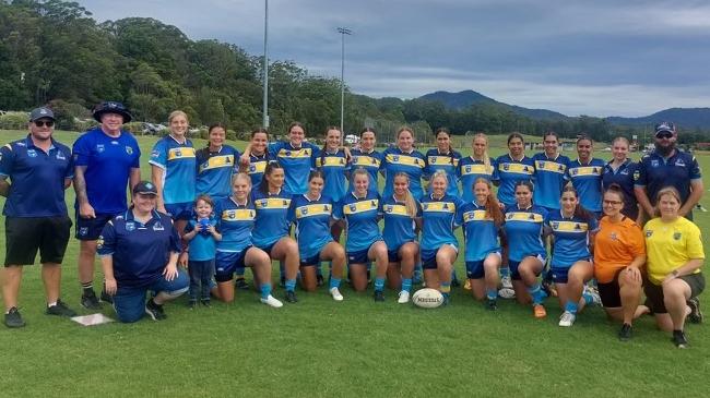 The Northern Rivers Titans' representative women's tackle team that competed at the 2023 Country Championships. Photo: supplied.