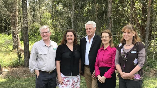 Pictured: Currumbin Wildlife Hospital's Dr Michael Pyne, Team Koala president Jenny Hayes, MP Geoff Provest, Minister for the Environment Gabrielle Upton and Tweed Shire Council Mayor Katie Milne.