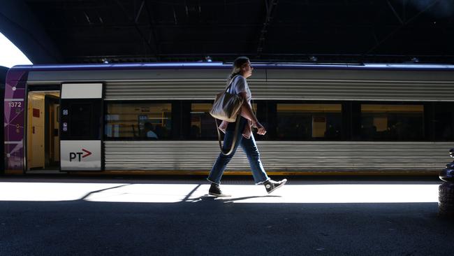 A V/line train sit at Southern Cross Station. Picture: Peter Ristevski