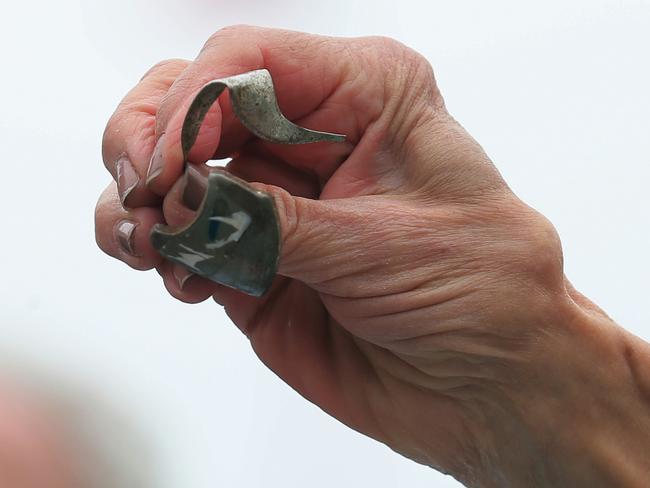 A piece of metal schrapnel from a defective Takata airbag. Picture: AFP