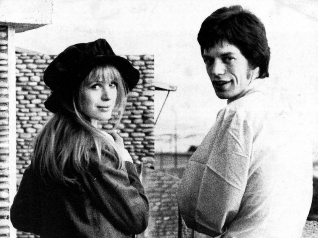 Singer Marianne Faithfull with Mick Jagger in San Remo in 1966.