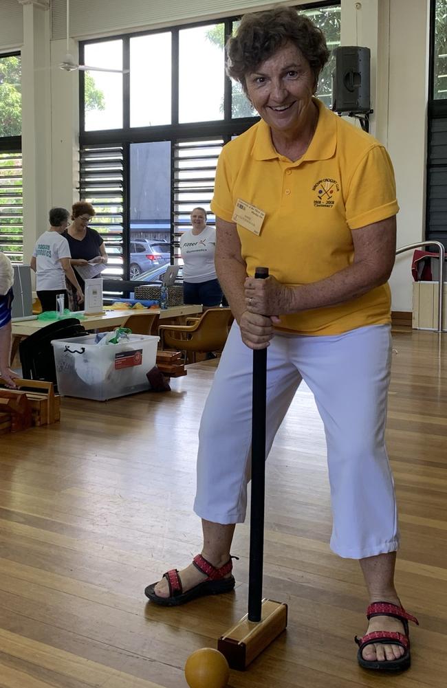 Mackay croquet club secretary Anne Clutterbuck at the U3A Mackay Give it a Go Day. Picture: Tara Miko