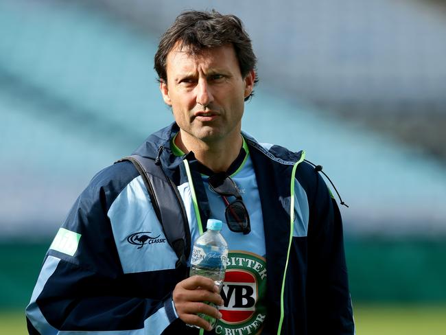 NSW coach Laurie Daley at the NSW Blues captain’s run ahead of tonight’s Origin Game I at ANZ Stadium .Picture Gregg Porteous