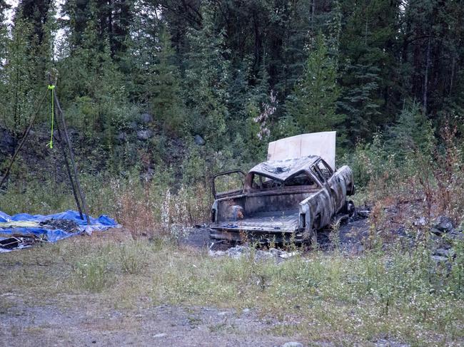 Homicide suspects this is Bryer Schmegelsky and Kam McLeod's truck. Picture: Sarah MacDonald/Global New