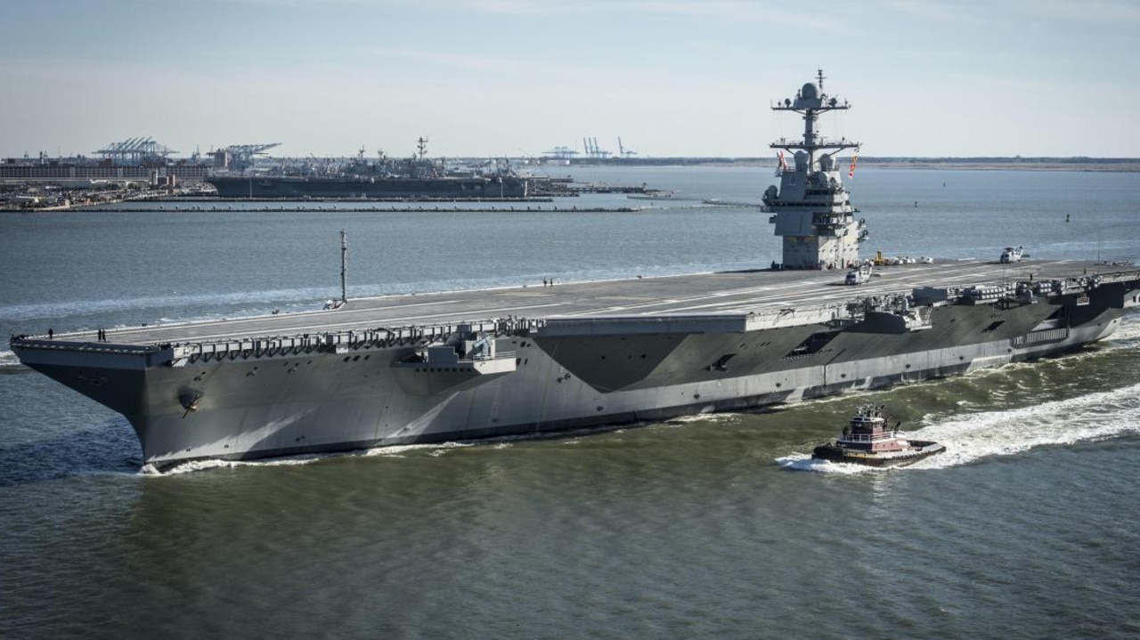 The USS Gerald R Ford aircraft carrier. Picture: Leoni/US Navy