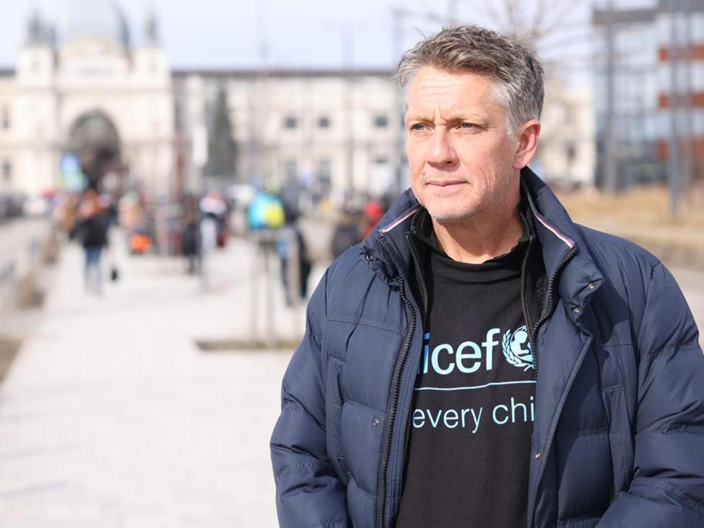 UNICEF’s James Elder, from Australia, deployed to Lviv in Ukraine as official witness to the humanitarian crisis unfolding. Picture: Viktor Moskaliuk