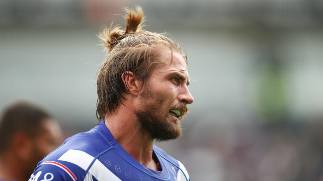 Kieran Foran of the Bulldogs looks on during the Round 2 NRL match between the Canterbury Bulldogs and the Parramatta Eels at ANZ Stadium, Sydney, Sunday, March 24, 2019. (AAP Image/Brendon Thorne) NO ARCHIVING, EDITORIAL USE ONLY