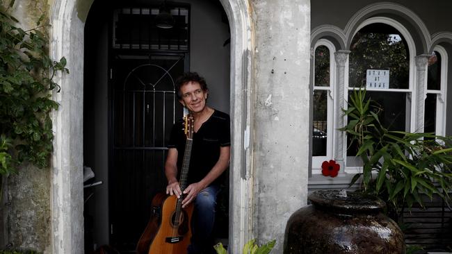 Singer-songwriter Ian Moss at home in Sydney. He recorded an acoustic cover of Bonnie Raitt’s, I Can’t Make You Love Me for the Isolation Room series. Picture: Nikki Short