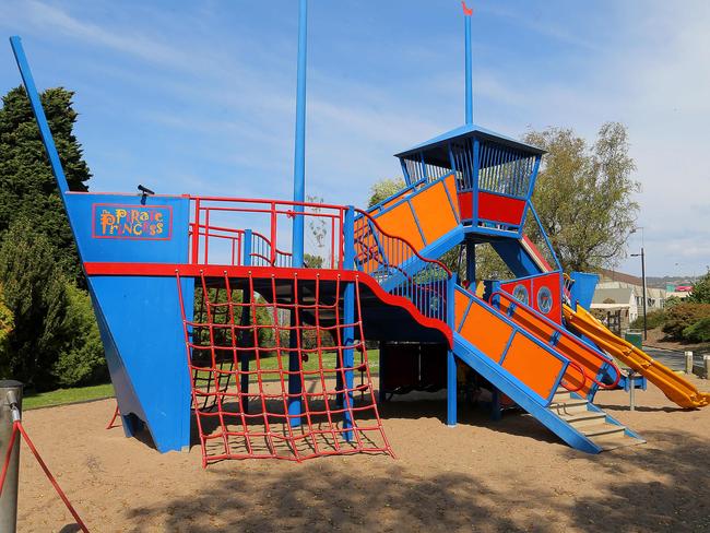 The pirate ship playground at Princes Park, Battery Point.