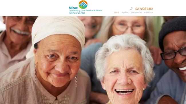 Mirae Community Care Service Australia website. Picture: Supplied Source: https://www.mccsa.com.au/