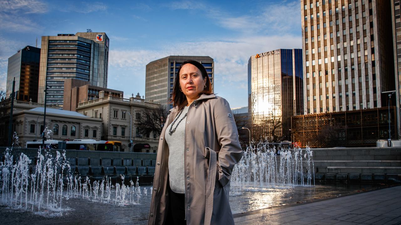 April Lawrie, Commissioner for Aboriginal Children and Young people in Victoria Square. Picture Matt Turner.