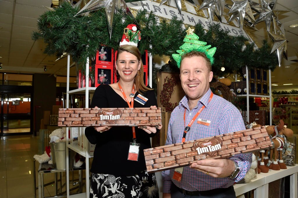 Myer Sophie Robertson store manager and Matt Karl retail manager. Giftorium at Myer. Picture: Bev Lacey