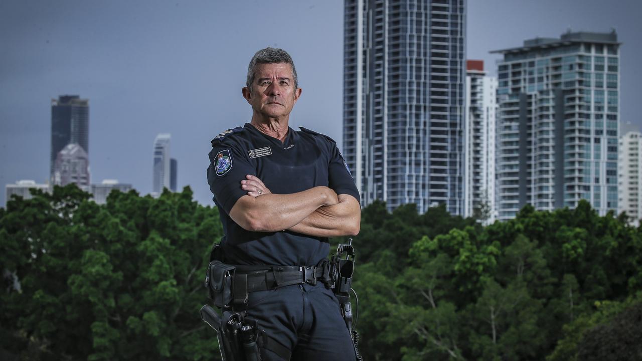 Senior Sergeant Bradyn Murphy, Officer in Charge of Highway Patrol on the Gold Coast. Picture: Glenn Campbell