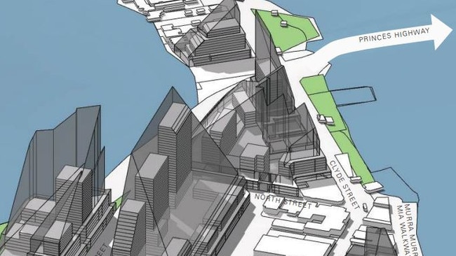 Artist impression of proposed Batemans Bay CBD height limits. Picture: Eurobodalla Council