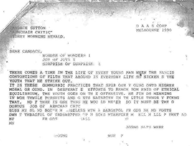 DAAS letter written to Candace Sutton in 1990