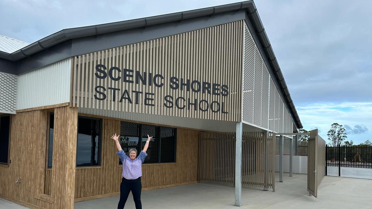 Wet weather delayed some of the road works around Redland Bay’s new Scenic Shores State School. Picture: Contributed