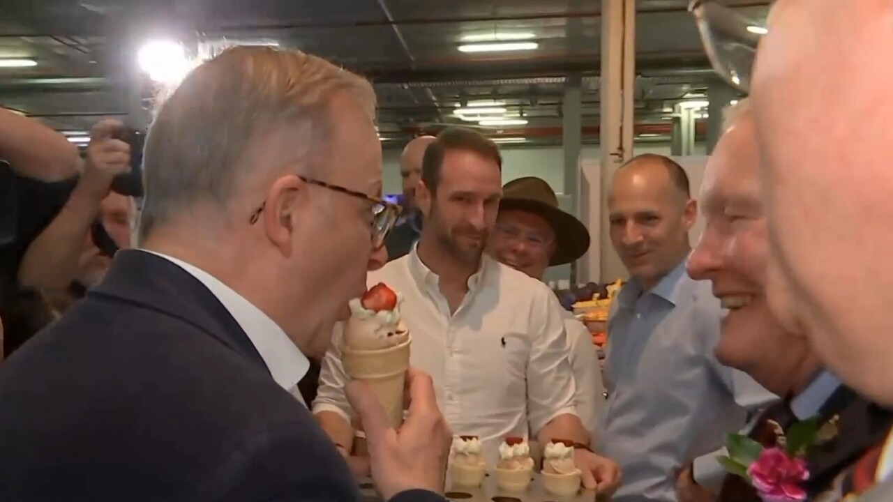 PM Albanese snapped awkwardly enjoying ice cream at Ekka