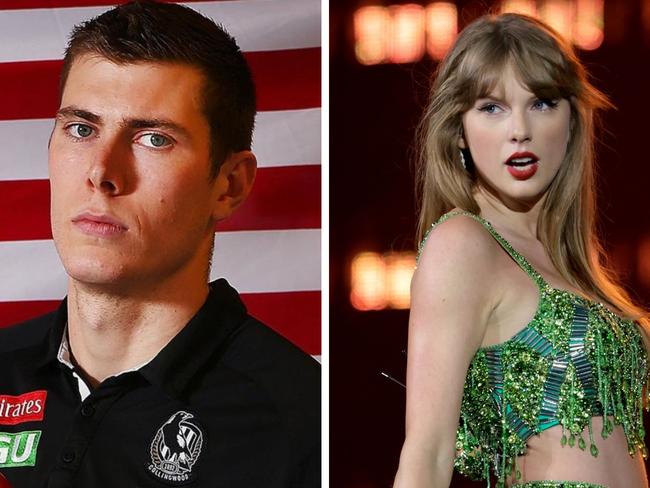 Mason Cox apologised to fans after he scored tickets to Taylor Seift's Melbourne concert. Picture: Instagram / Getty Images