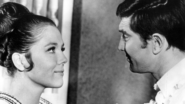 Diana Rigg and George Lazenby as James Bond in a scene from On Her Majesty's Secret Service.