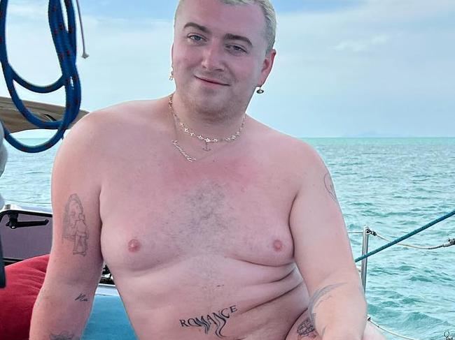 Sam Smith poses on yacht x x x x