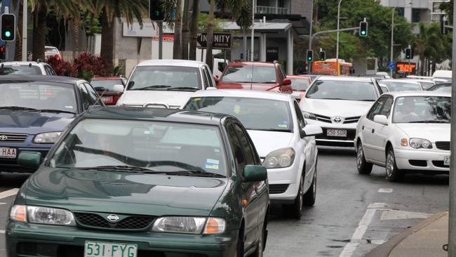 Traffic congestion in Surfers Paradise.