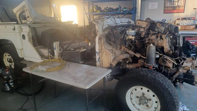 Mr Hiam’s Land Rover Defender was destroyed in a crash on Easter Monday. Picture: Supplied