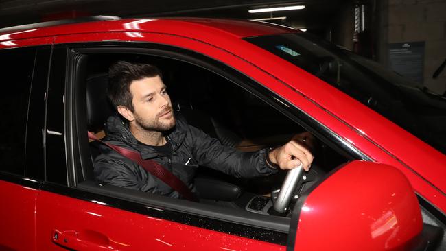 Richmond captain Trent Cotchin arrives at Marvel Stadium for a coronavirus test. Picture: Alex Coppel