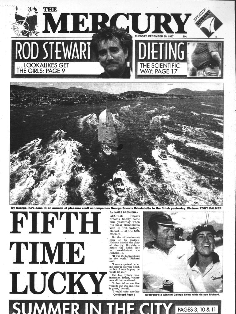 Photos Mercury Newspaper’s front page coverage of the Sydney to Hobart