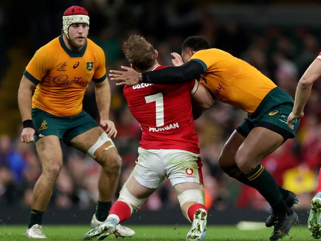 Samu Kerevi’s high tackle. Picture: David Rogers/Getty Images