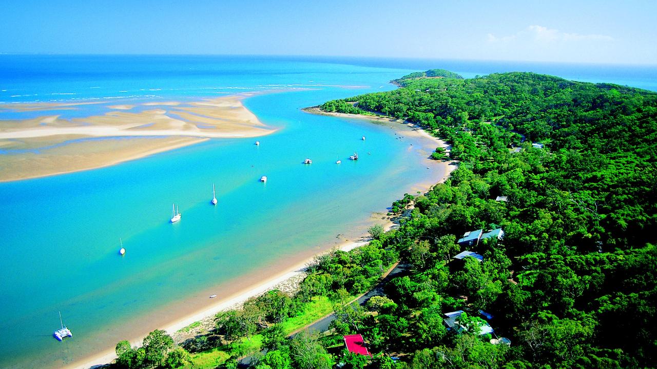 Aerial view of the township of 1770. Pic Tourism Queensland.